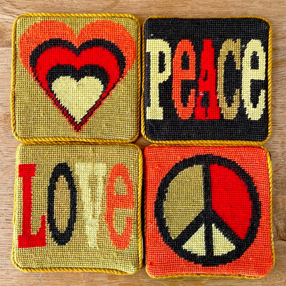 Jonathan Adler cross stitch coasters